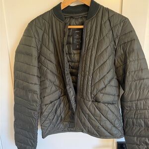 Gap Quilted Puffer Olive Bomber Jacket - Women's Lightweight Coat